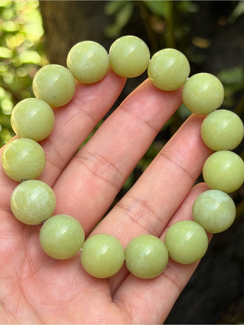 14mm Stretchable Yellow Xiuyu jade bracelet 2211